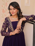 Gorgeous Purple Georgette Sequins Traditional Anarkali Gown