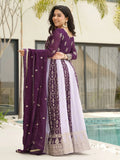 Glamorous Wine Embroidered Function Wear Gown With Dupatta