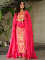 Impressive Pink Embroidered Chinon Festival Wear Salwar Kameez
