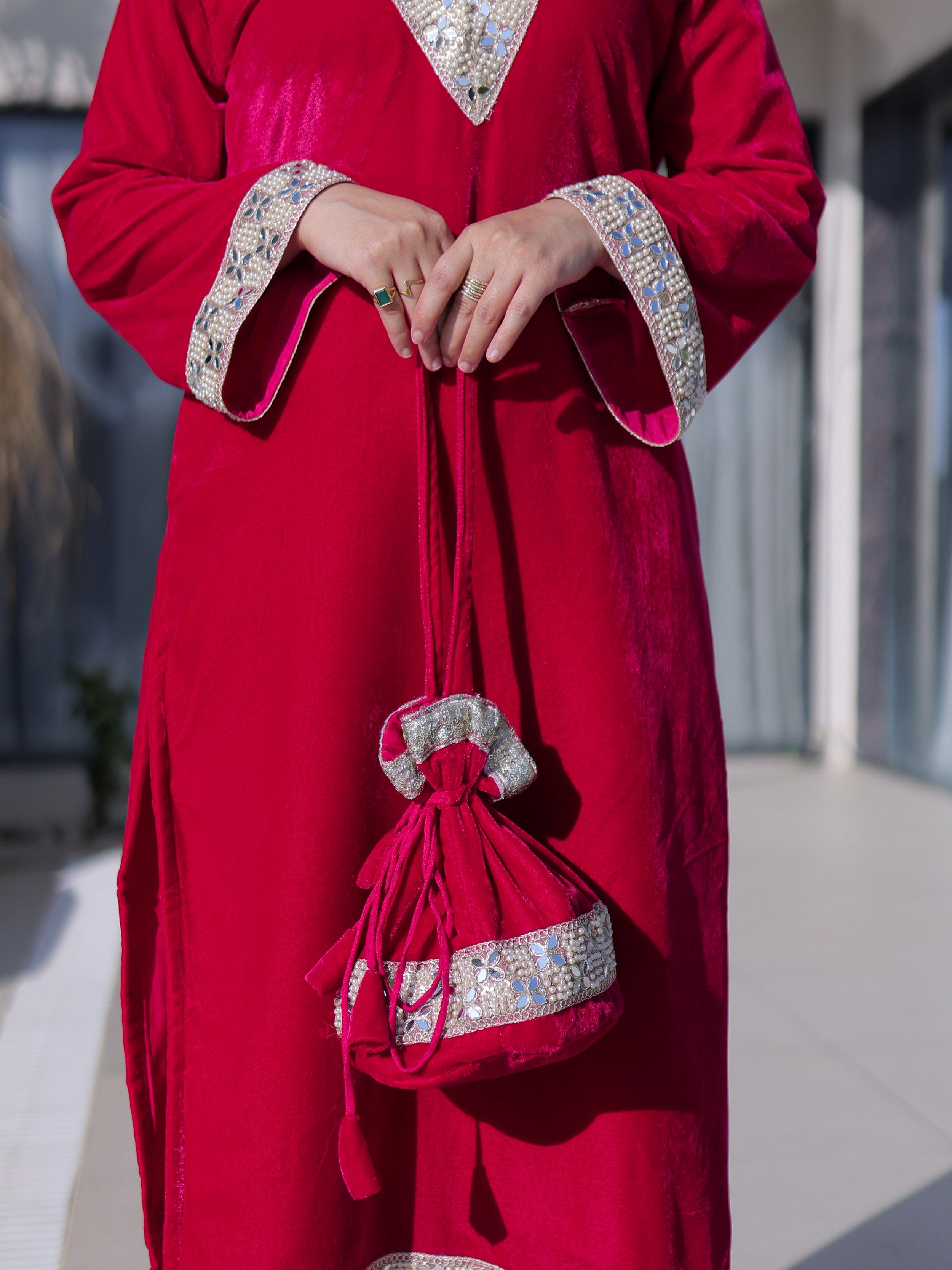 Impressive Pink Zari Embroidered Velvet Festival Wear Salwar Kameez