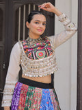Elegant Multi-Color Digital Printed Cotton Navaratri Wear Lehenga Choli