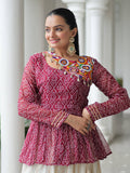 Stylish Red Bandhani Printed Navratri Wear Lehenga Choli