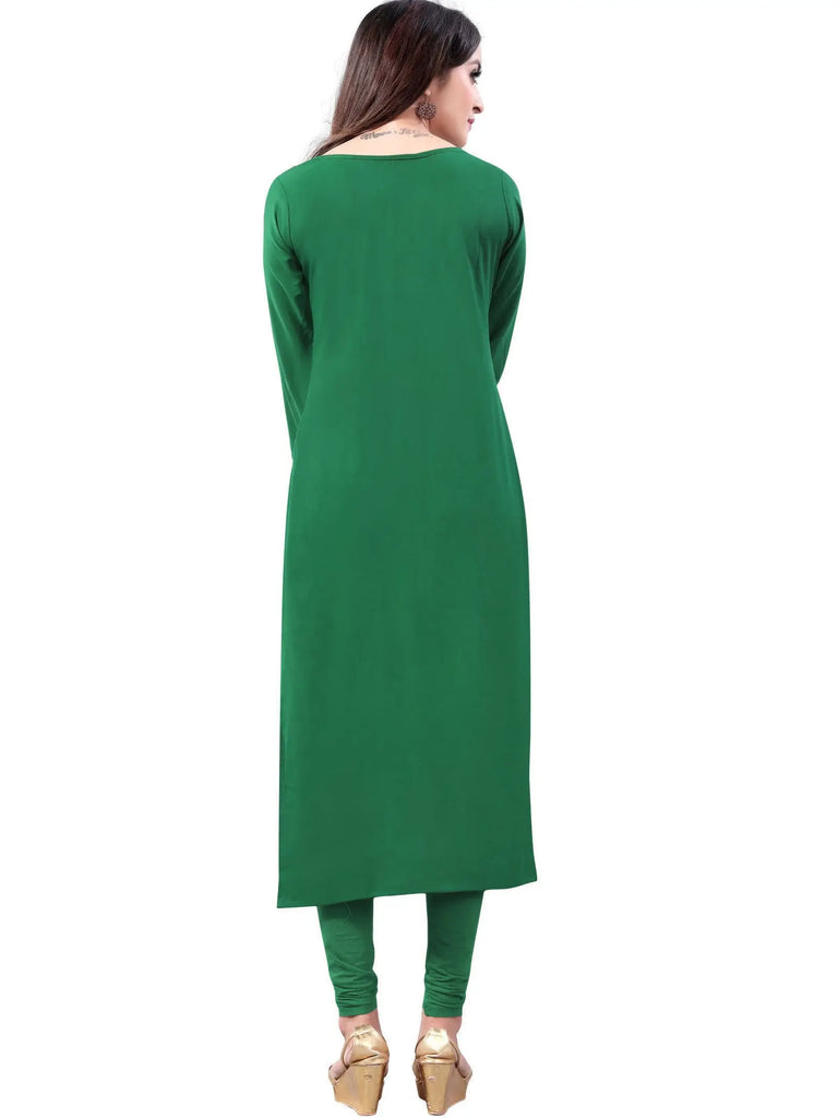 White-Green Digital Floral Printed Crepe Readymade Kurti