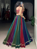 Wonderful Multi-Color Rayon Navratri Lehenga With Gamthi Work Choli