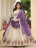 Stunning Purple Pure Tissue Silk Sequins Work Lehenga Choli