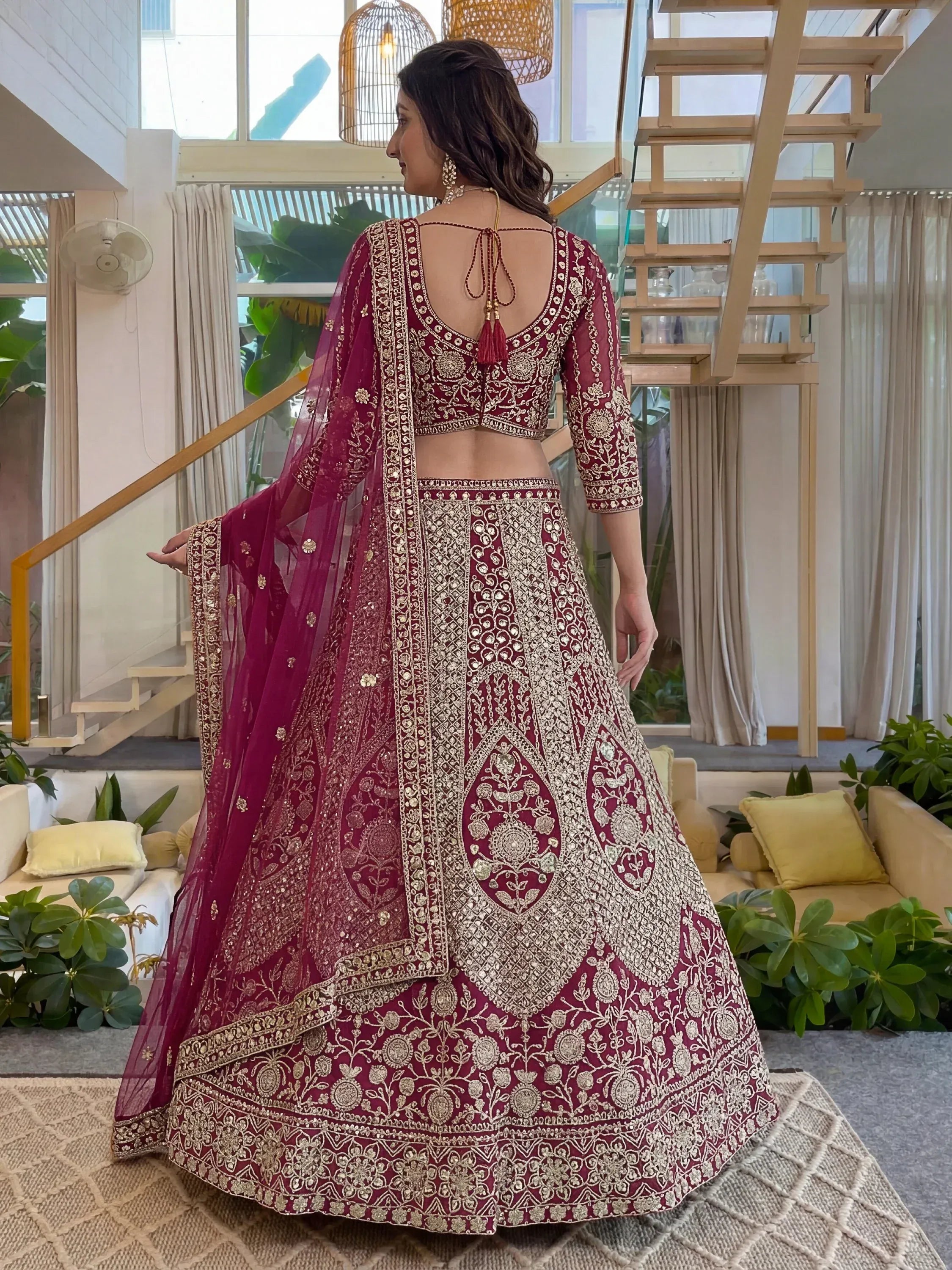 Shiny Pink Codding Embroidery Net Engagement Wear Lehenga With Blouse