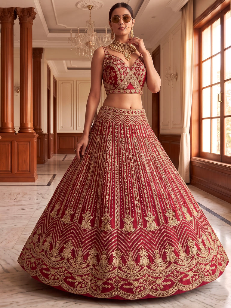 Terrific Pink Codding Embroidered Net Engagement Wear Lehenga Choli