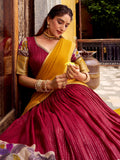 Desirable Red Chanderi Silk Kalamkari Printed Half Saree Lehenga