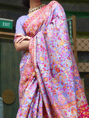 Captivating Purple Weaving Silk Traditional Saree With Blouse