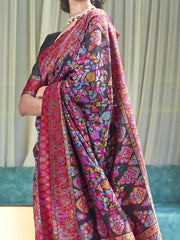 Fabulous Black Weaving Silk Festive Wear Saree With Blouse