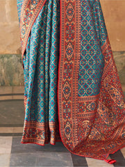 Marvelous Blue Weaving Silk Wedding Wear Saree With Blouse