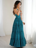 Precious Blue Digital Printed Georgette Navratri Special Gown