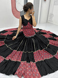 Amazing Black Cotton Ajarakh Printed Navratri Wear Lehenga Choli