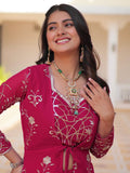 Mesmerizing Pink Georgette Sequins Embroidered Palazzo Suit With Shrug
