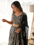 Chic Black Georgette Sequins Embroidered Party Wear Lehenga Choli