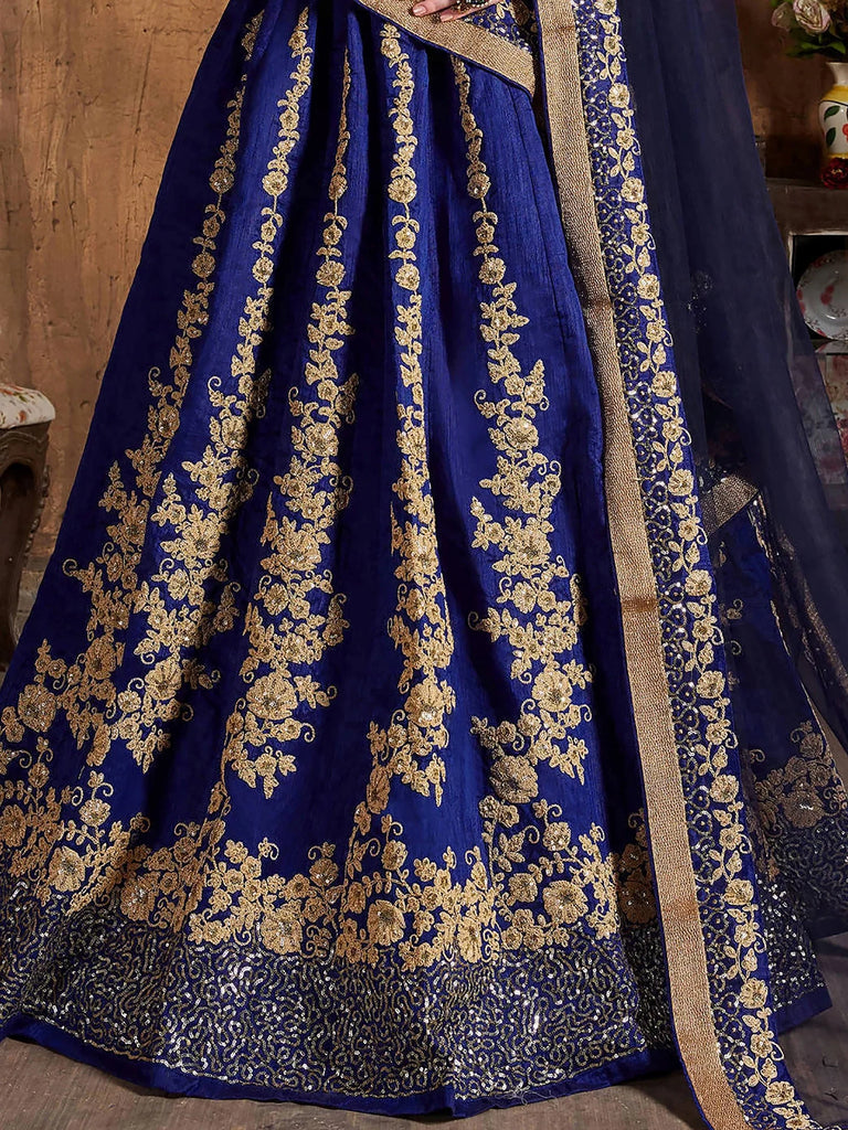Fabulous Blue Dori Work Silk Function Wear Plus Size Lehenga Choli