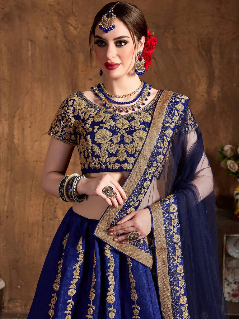 Fabulous Blue Dori Work Silk Function Wear Plus Size Lehenga Choli
