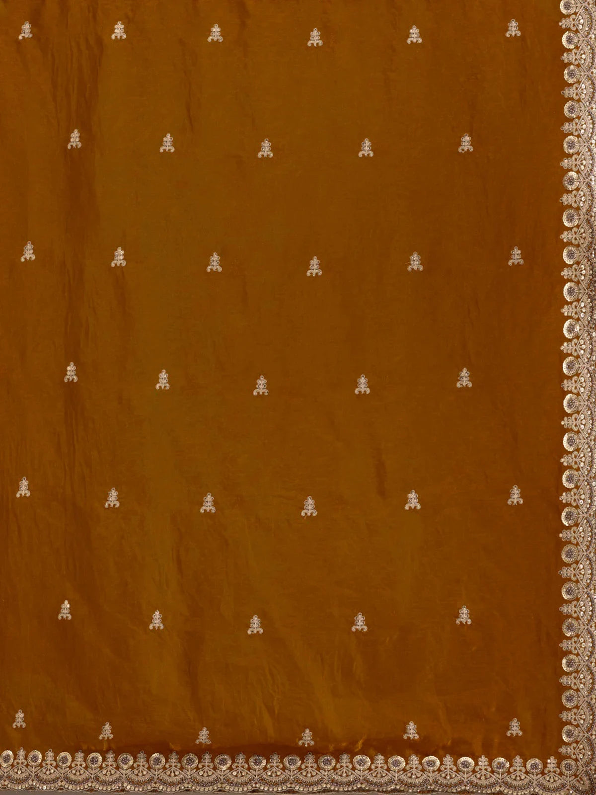 Classic Golden Zari Embroidered Silk Reception Wear Saree With Blouse