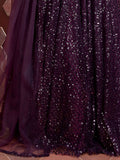 Fabulous Purple Embroidery Net Party Wear Lehenga Choli