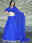 Ravishing Blue Laheriya Printed Georgette Wedding Lehenga Choli