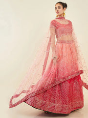 Mesmerizing Pink Sequins Art Silk Festival Wear Lehenga Choli