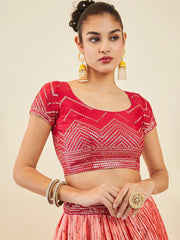 Mesmerizing Pink Sequins Art Silk Festival Wear Lehenga Choli