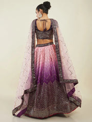 Bewitching Purple Sequins Art Silk Engagement Wear Lehenga Choli