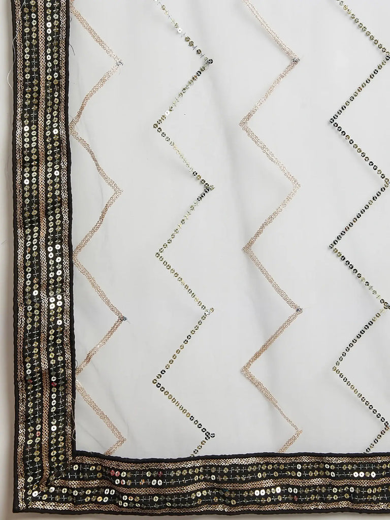 Enchanting Black Sequins Art Silk Reception Wear Lehenga Choli