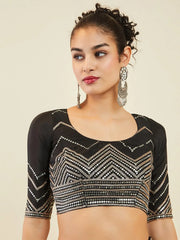 Enchanting Black Sequins Art Silk Reception Wear Lehenga Choli