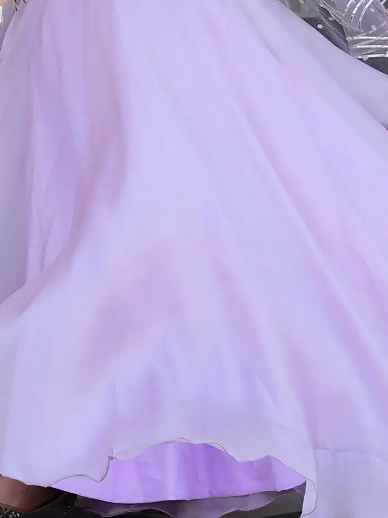 Fabulous Lavender Organza Lehenga With Embroidered Choli