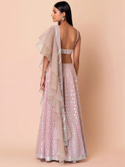 Astonishing Pink Embroidered Georgette Party Wear Lehenga Choli