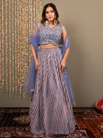 Graceful Lavender Digital Printed Organza Lehenga Choli With Dupatta