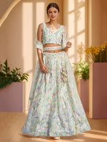 Precious White Embroidered Net Bridesmaid Lehenga Choli With Dupatta
