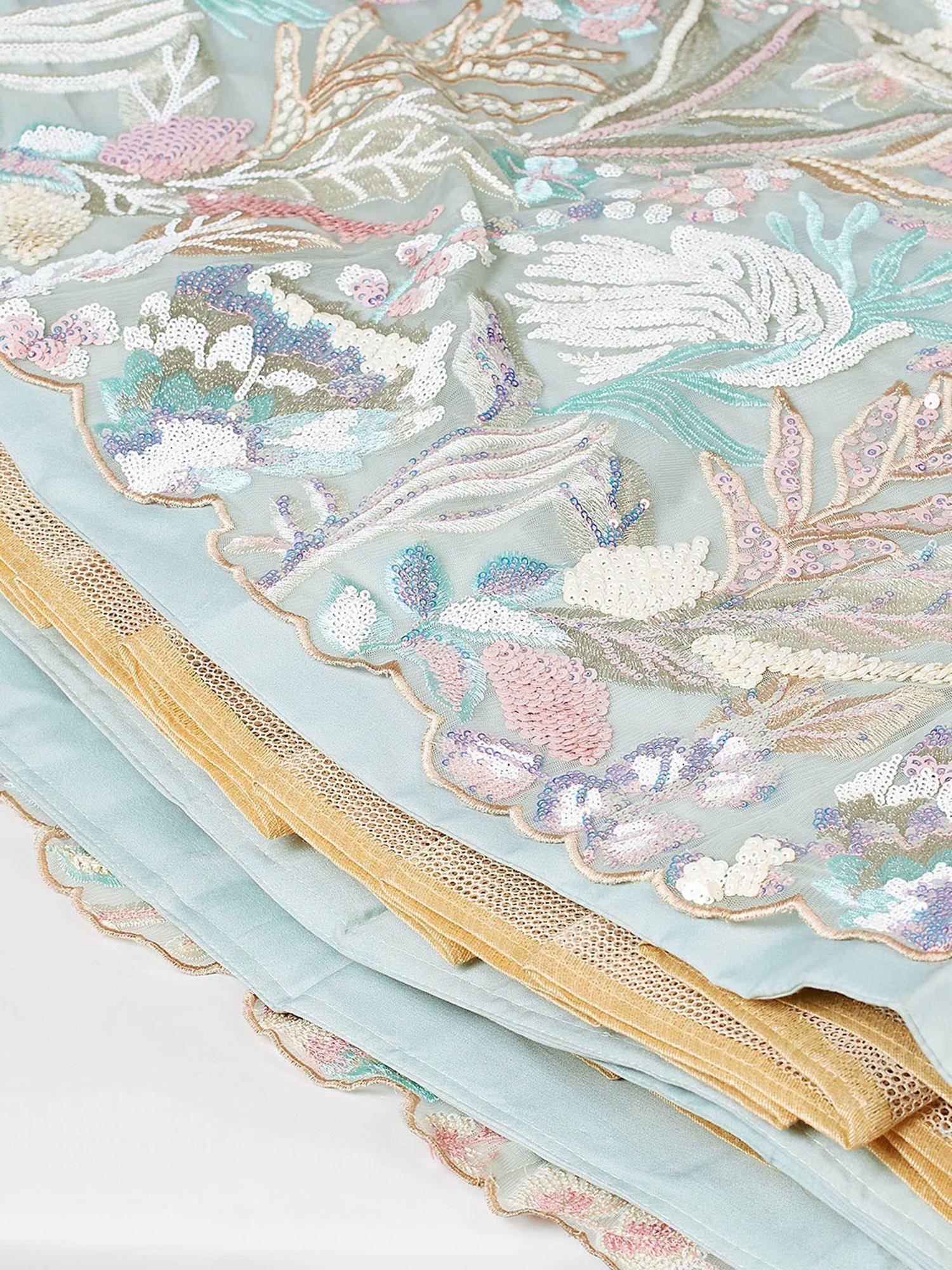 Adoring Pista Green Sequins Net Wedding Wear Plus Size Lehenga Choli