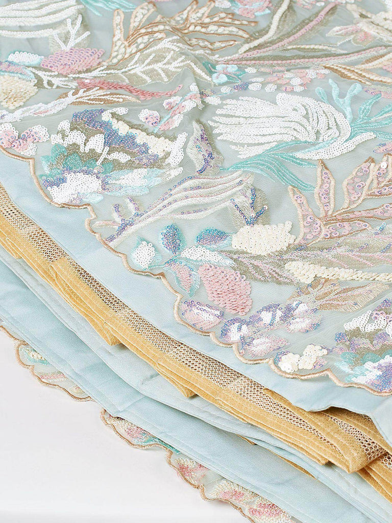 Adoring Pista Green Sequins Net Wedding Wear Plus Size Lehenga Choli