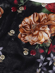 Impressive Black Printed Silk Function Wear Plus Size Lehenga Choli