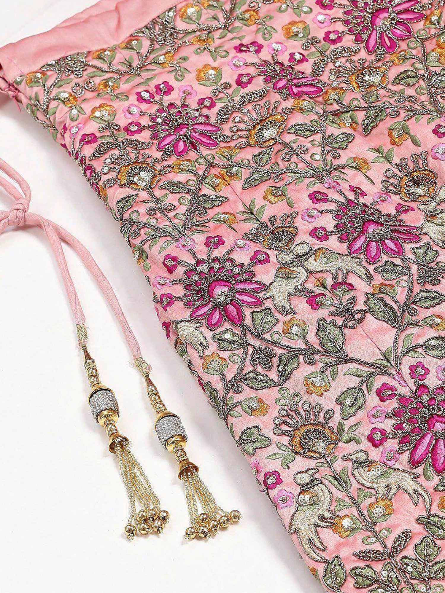 Beautiful Peach Embroidered Silk Sangeet Wear Plus Size Lehenga Choli