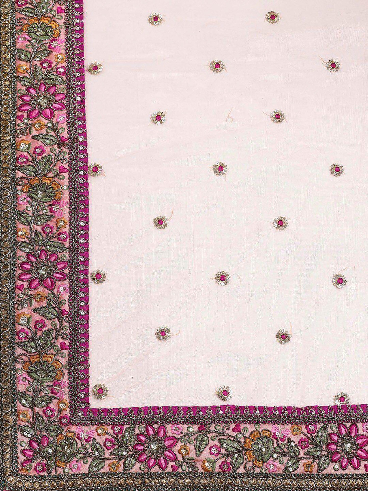 Beautiful Peach Embroidered Silk Sangeet Wear Plus Size Lehenga Choli