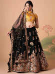 Glamorous Black Dori Embroidery Net Designer Lehenga Choli