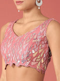 Fantastic Pink Sequins Net Reception Wear Lehenga Choli With Dupatta