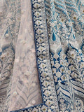 Stunning Blue Multi-Thread Work Velvet Lehenga Choli With Dupatta