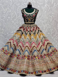 Splendid Green thread Embroidery Silk Bridal Wear Lehenga Choli