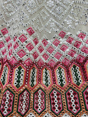 Remarkable White Foil Work Georgette Party Wear Lehenga Choli
