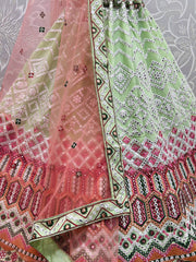 Outstanding Green Foil Work Georgette Party Wear Lehenga Choli