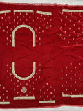 Beautiful Red Thread Diamond Velvet Bridal Lehenga Choli