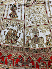 Superior Red & White Handwork Silk Bridal Panetar Lehenga Choli