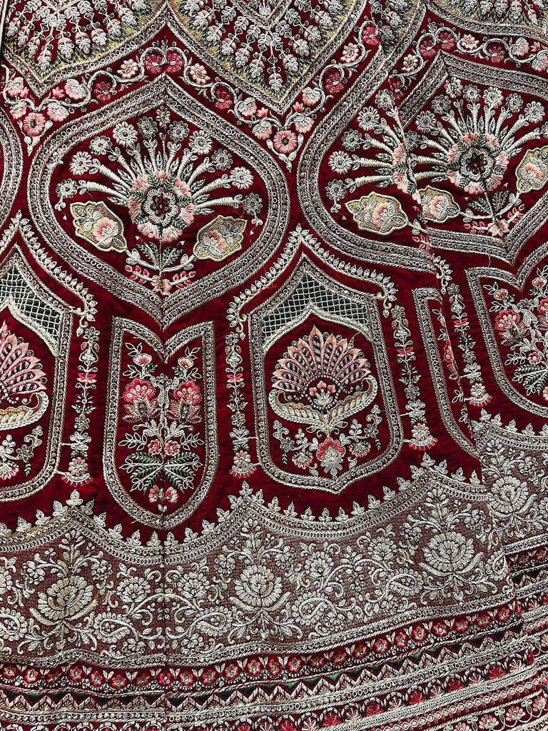 Rani Pink Heavy Embroidered Velvet Bridal Wedding Wear Lehenga Choli