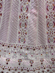 Gorgeous Pink Georgette Embroidered Wedding Wear Lehenga Choli