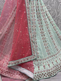 Sky Blue Georgette Thread Embroidered Work Wedding Lehenga Choli
