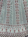 Sky Blue Georgette Thread Embroidered Work Wedding Lehenga Choli